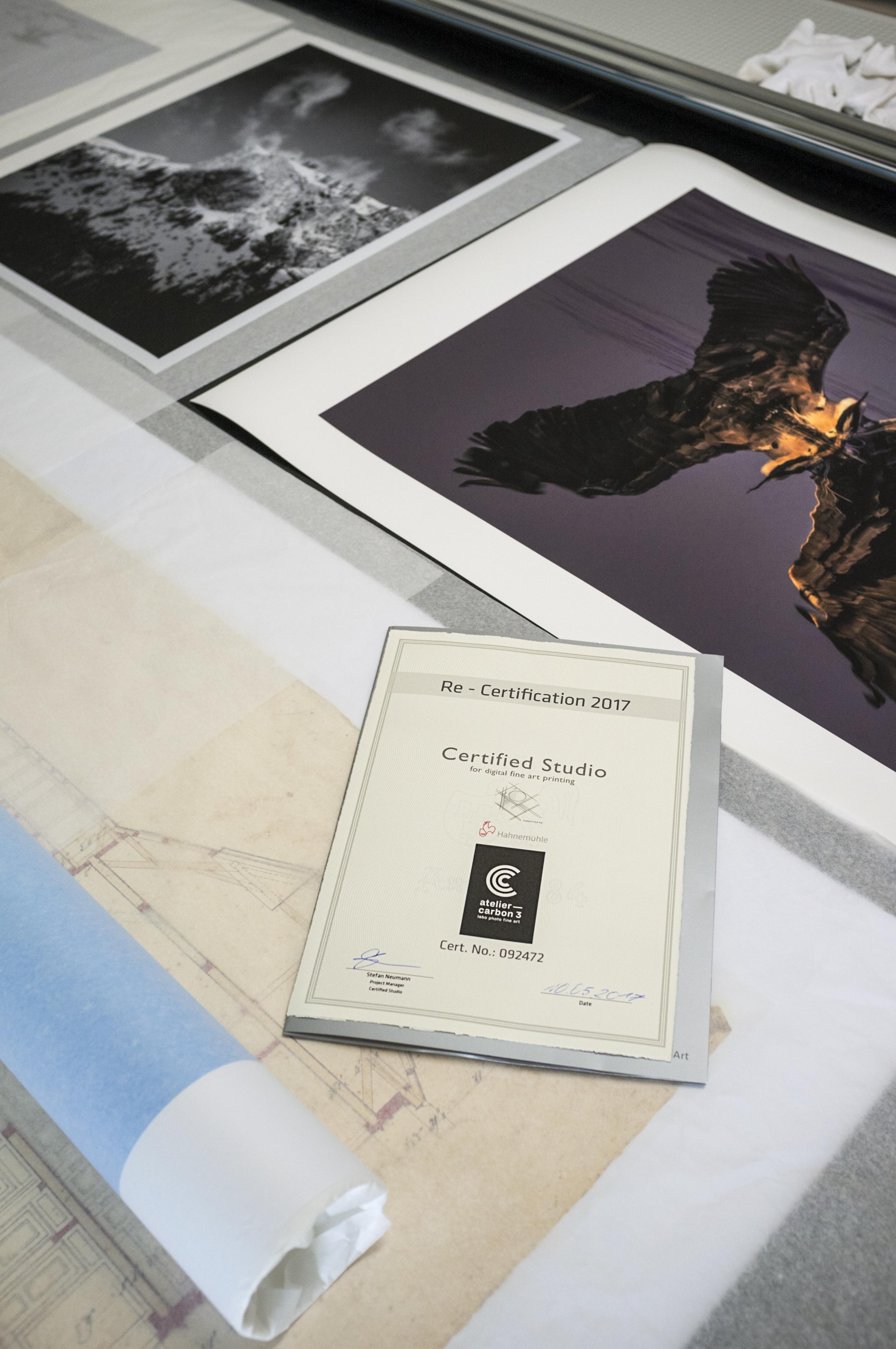 image of a certificate lying on a desk